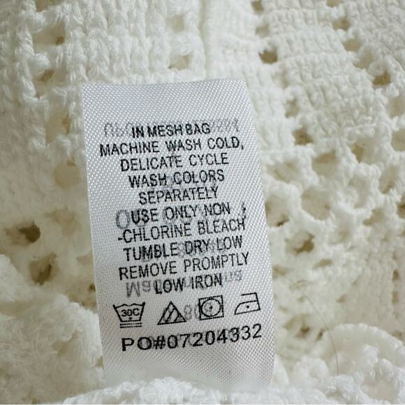 Roamans Top Sweater White French Crochet Short Sleeve Cotton Top Plus 18/20 NEW - Picture 10 of 13